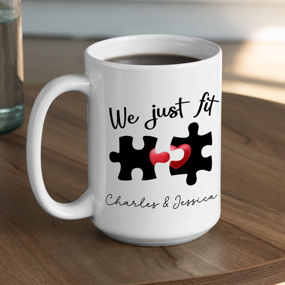 We Just Fit - Personalized Custom Coffee Mug - Image 4