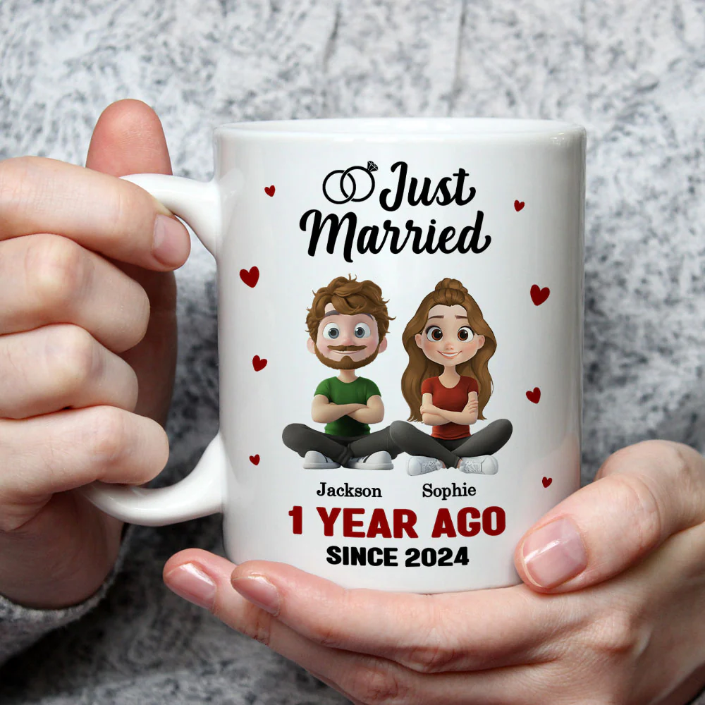 We Just Married - Personalized Custom Coffee Mug - Image 3