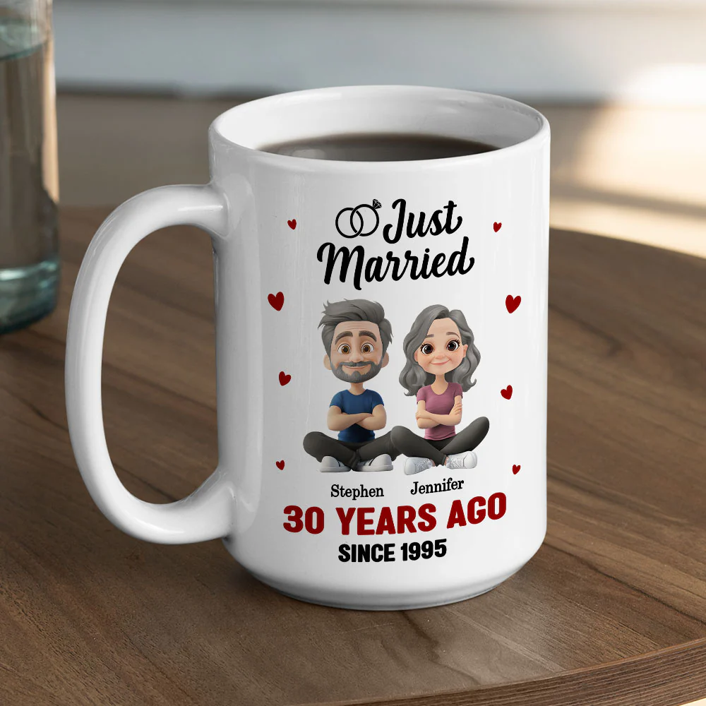 We Just Married - Personalized Custom Coffee Mug - Image 5