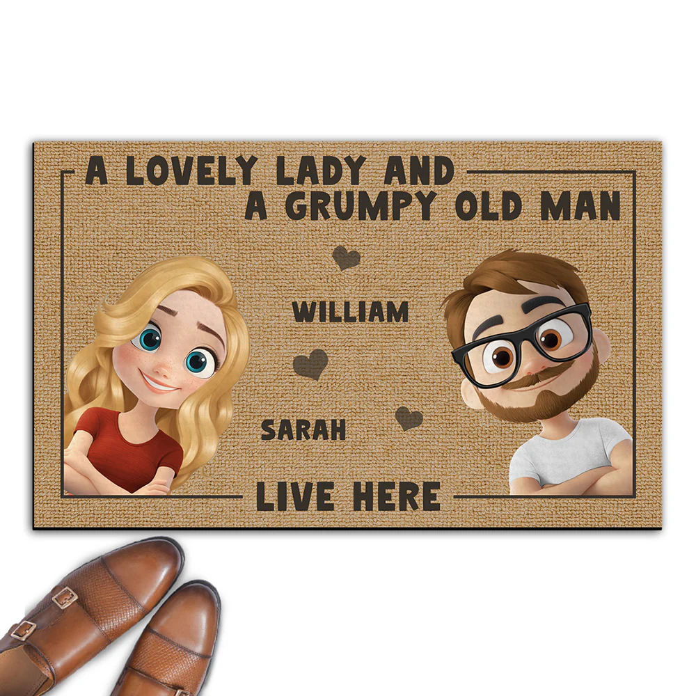 We Live Here - Personalized Custom Doormat