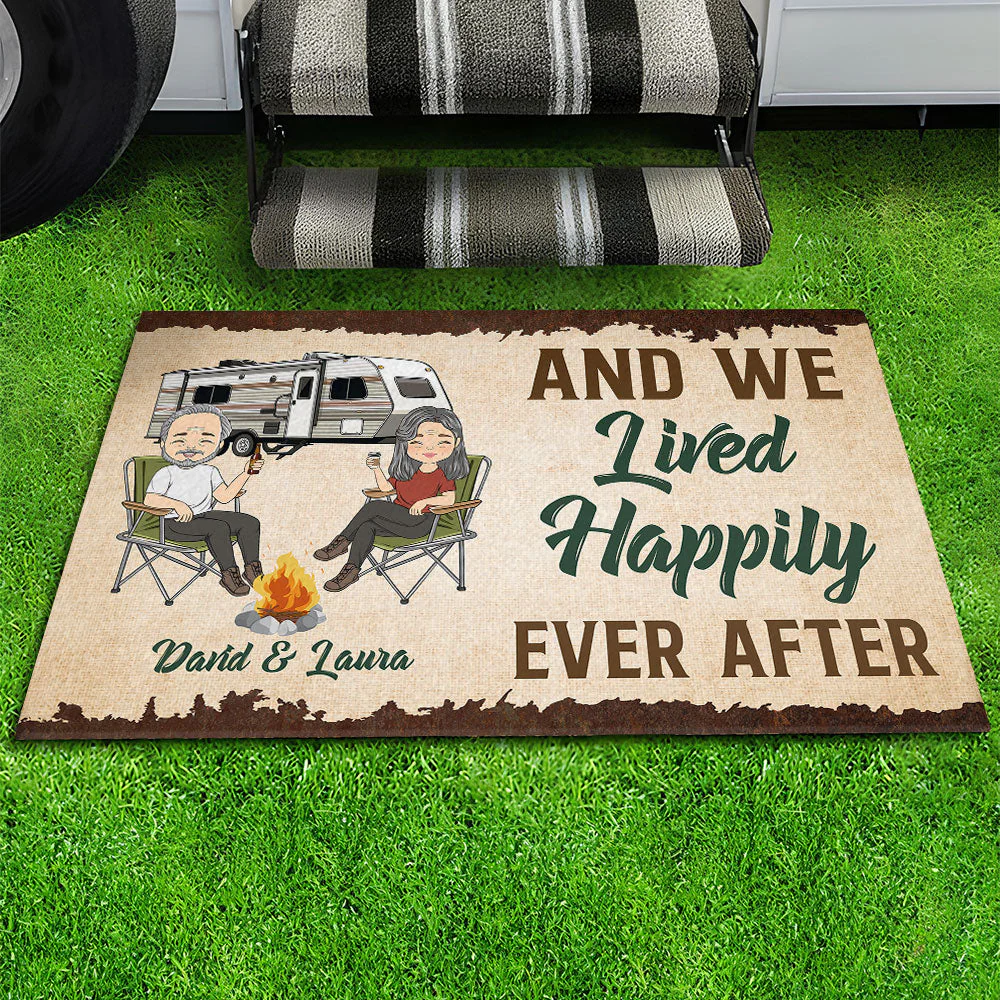 We Lived Happily - Personalized Custom Doormat - Image 3