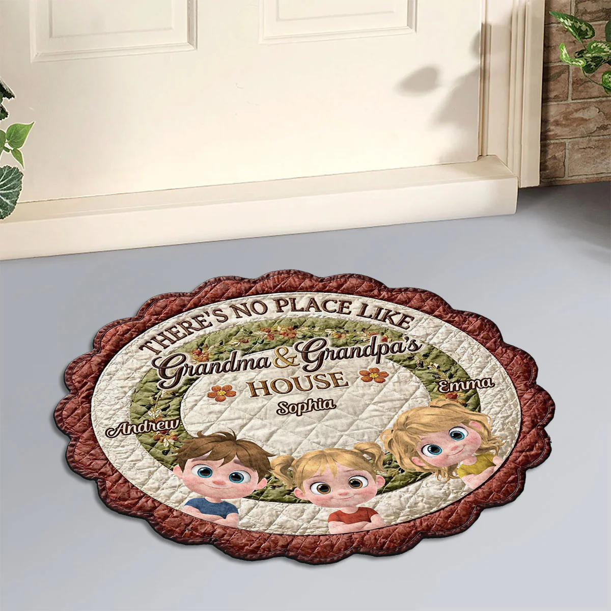 We Love Grandma And Grandpa House - Personalized Custom Doormat - Image 2