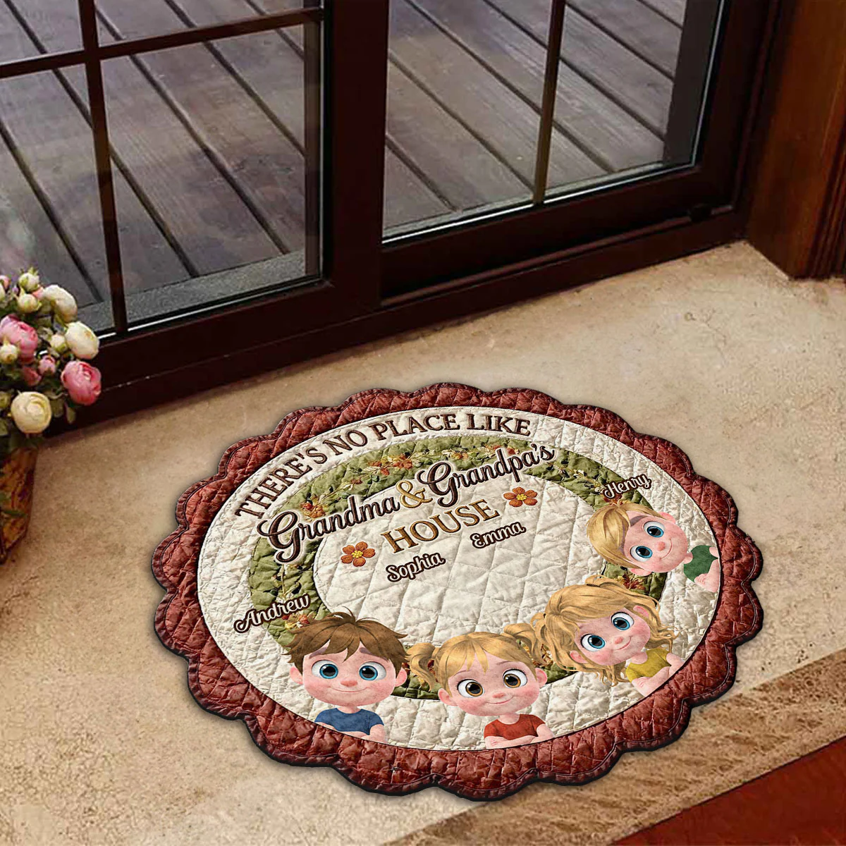 We Love Grandma And Grandpa House - Personalized Custom Doormat - Image 3