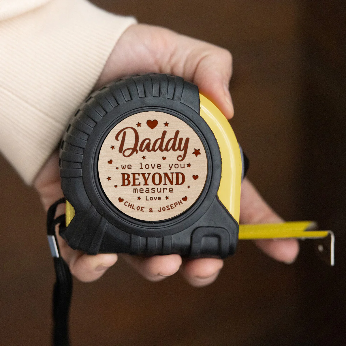 We Love You Beyond Measure Dad  - Personalized Custom Tape Measure - Image 2