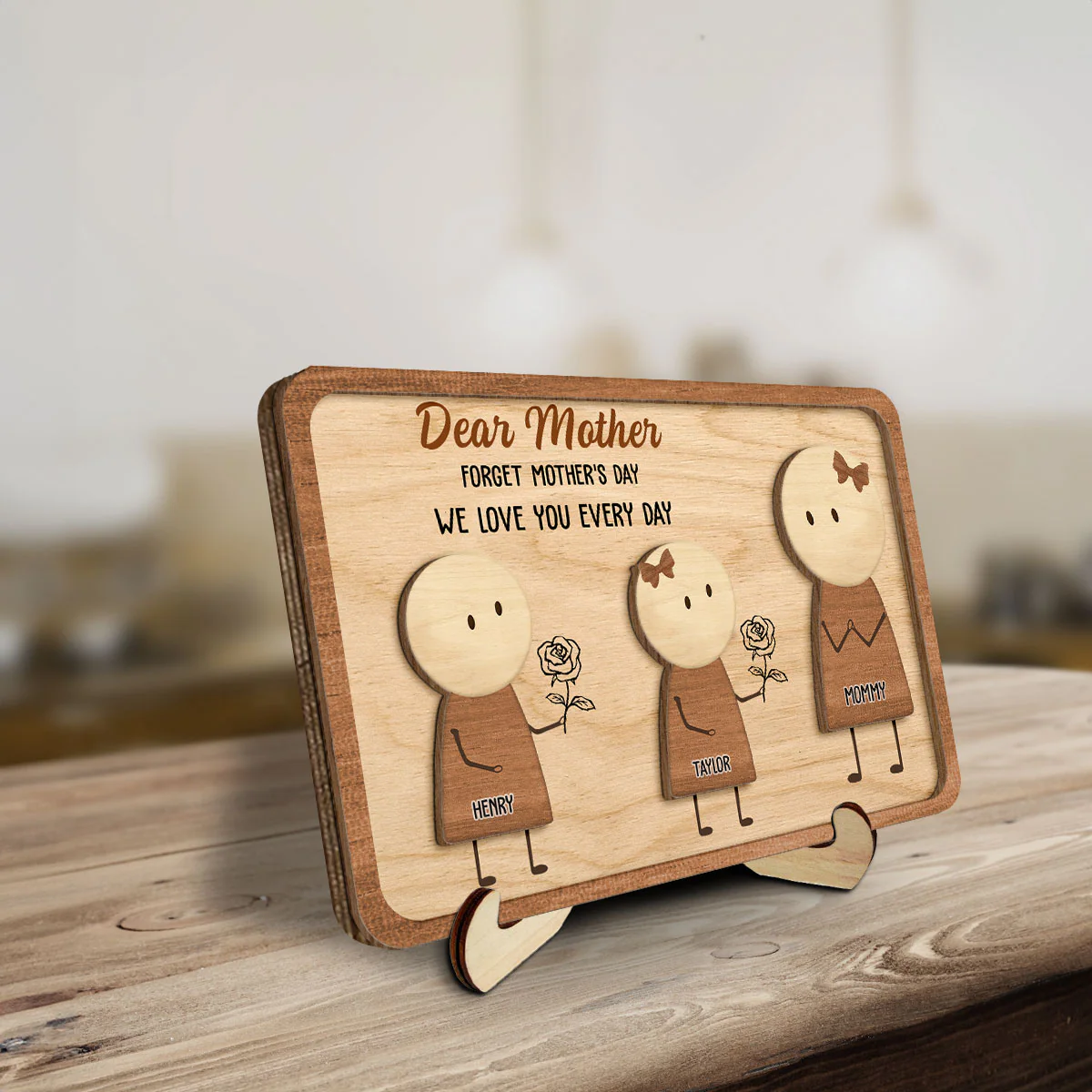 We Love You Everyday - Personalized Custom Wooden Plaque - Image 2