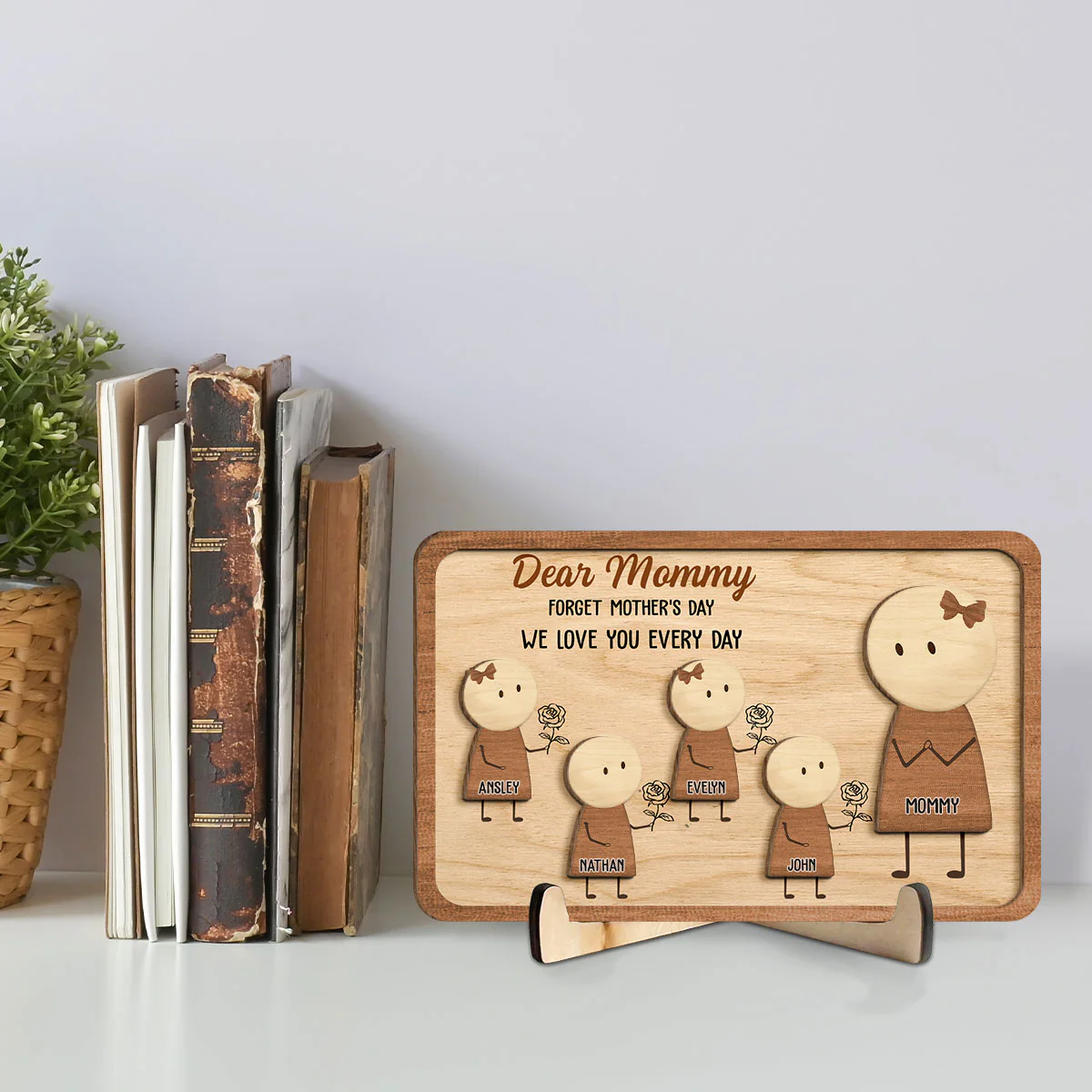 We Love You Everyday - Personalized Custom Wooden Plaque - Image 5