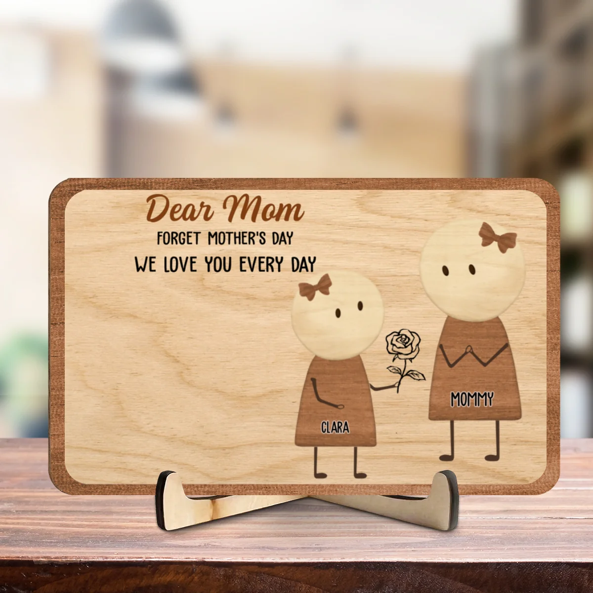We Love You Everyday - Personalized Custom Wooden Plaque - Image 6