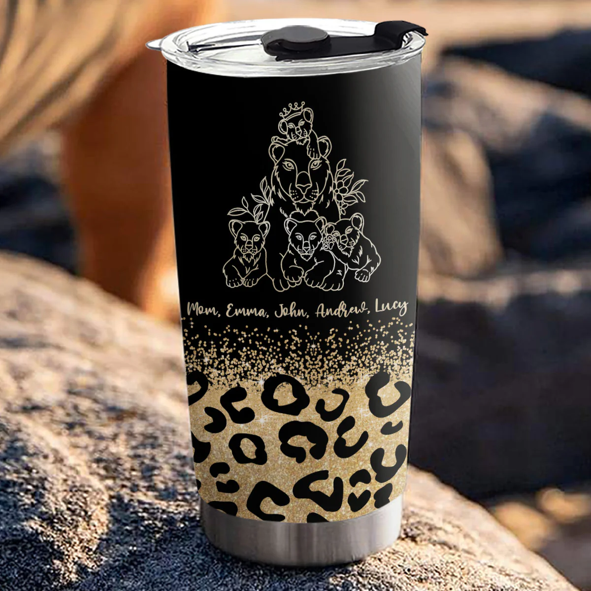 We Love You Mom Leopard - Personalized Custom Tumbler - Image 3