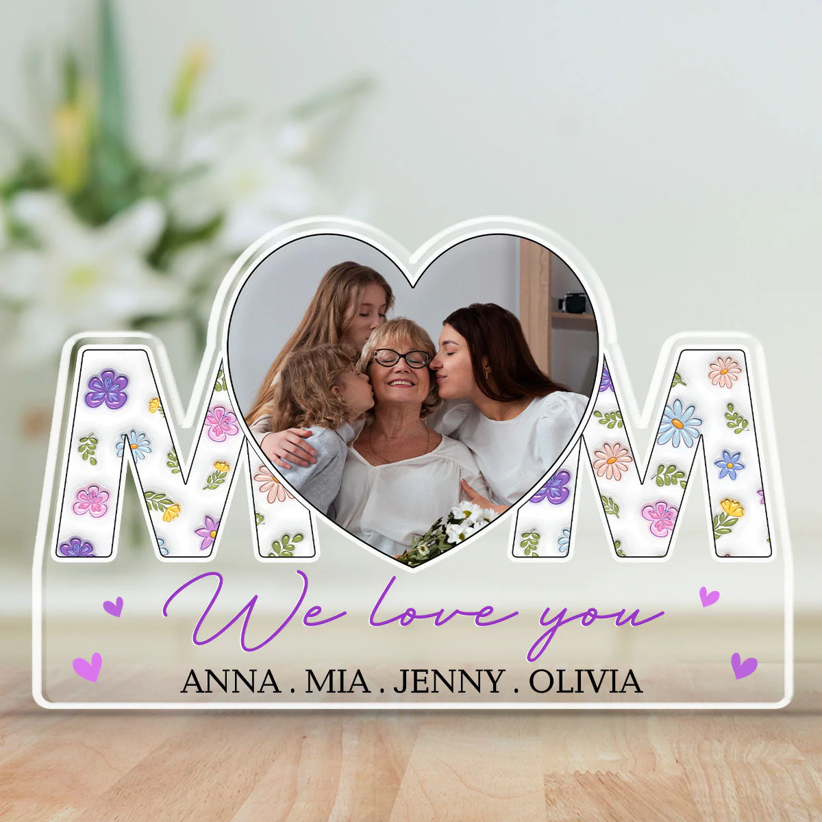 We Love You Mom - Personalized Custom Acrylic Plaque - Image 2