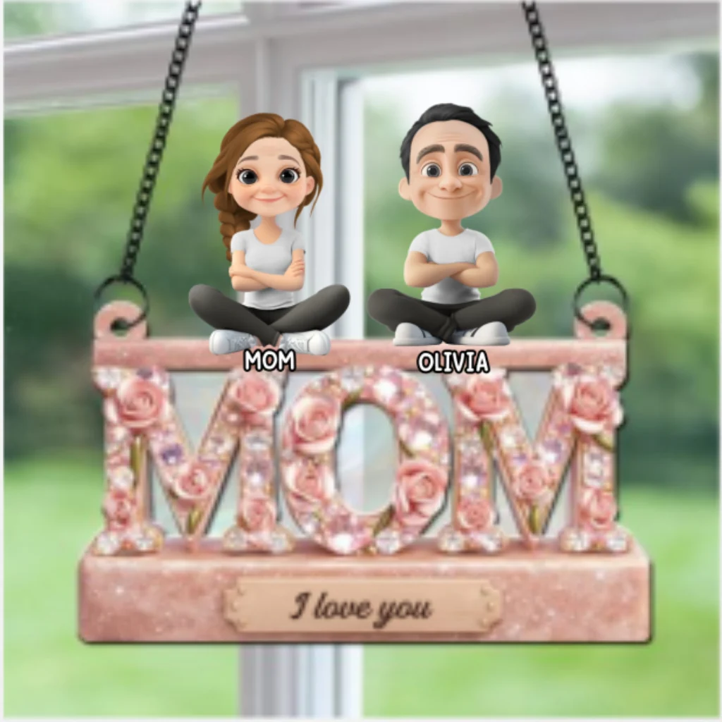 We Love You Mom - Personalized Custom Suncatcher - Image 6