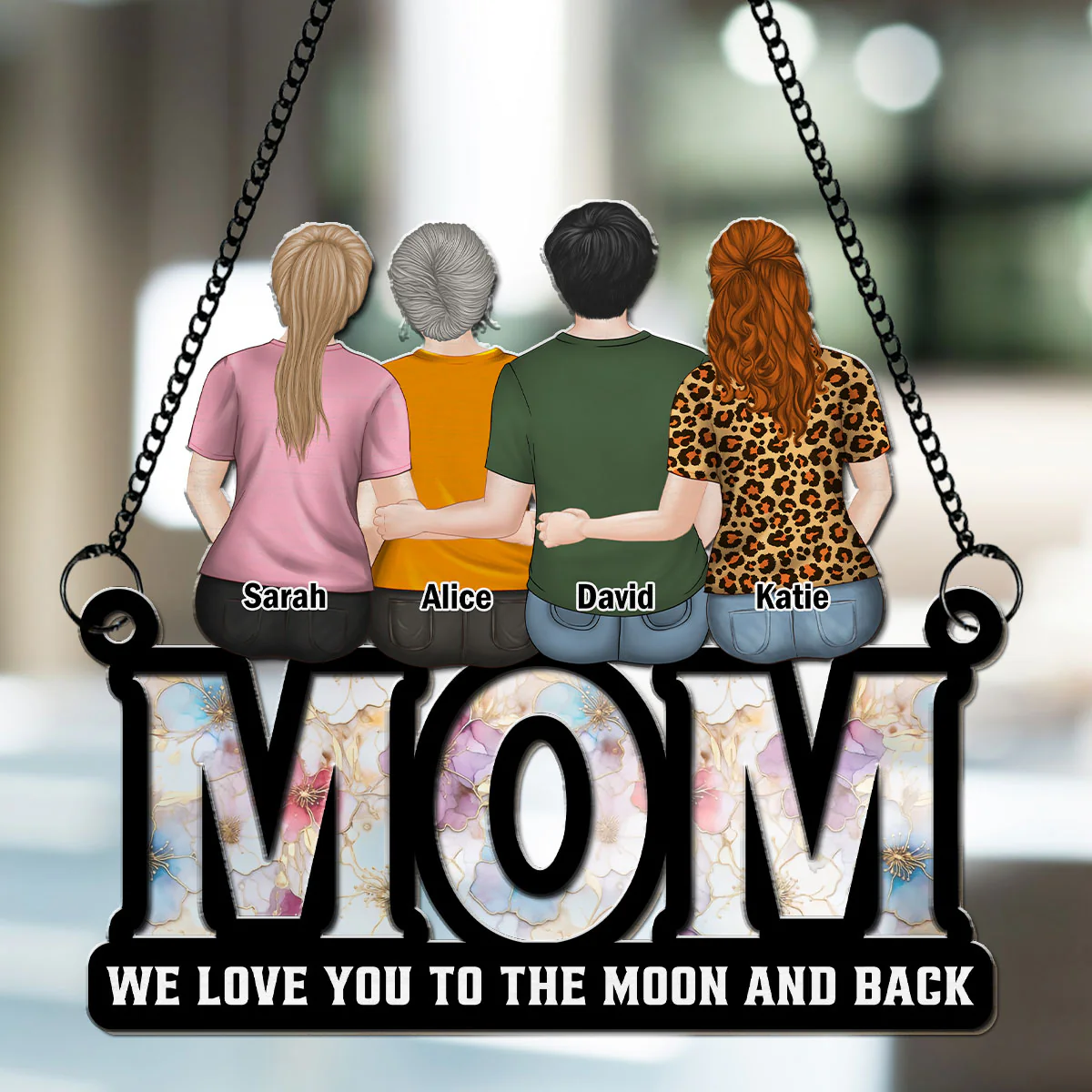 We Love You Mom - Personalized Custom Suncatcher - Image 3