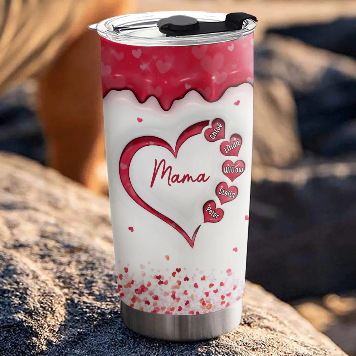 We Love You More Than Words - Personalized Custom 3D Inflated Effect Tumbler - Image 3