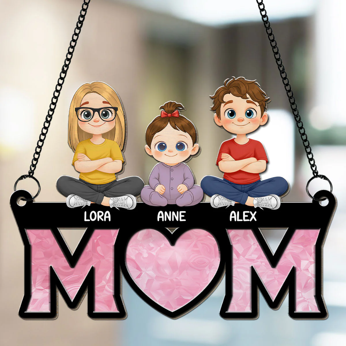 We Love You Mother - Personalized Custom Suncatcher - Image 2
