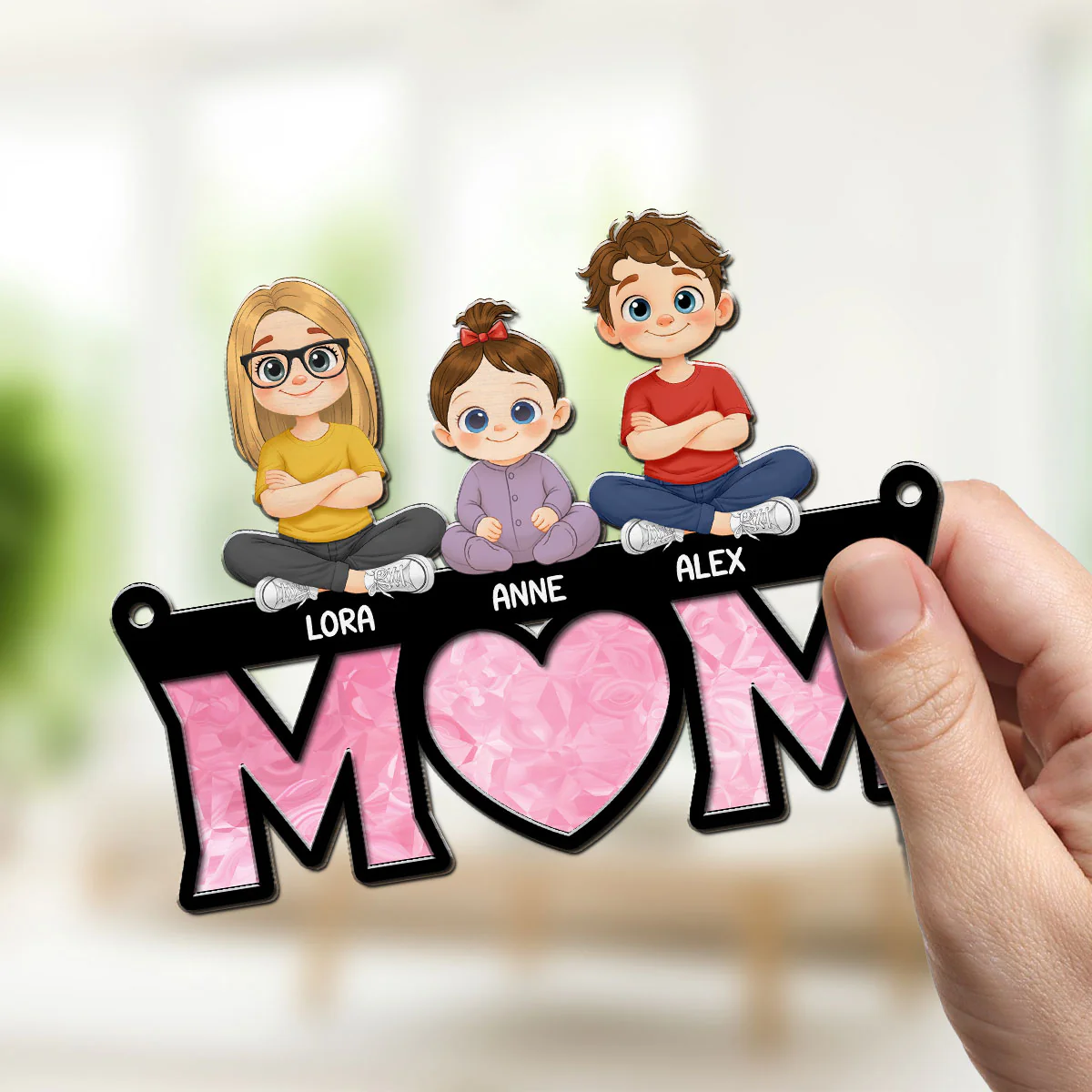 We Love You Mother - Personalized Custom Suncatcher - Image 3