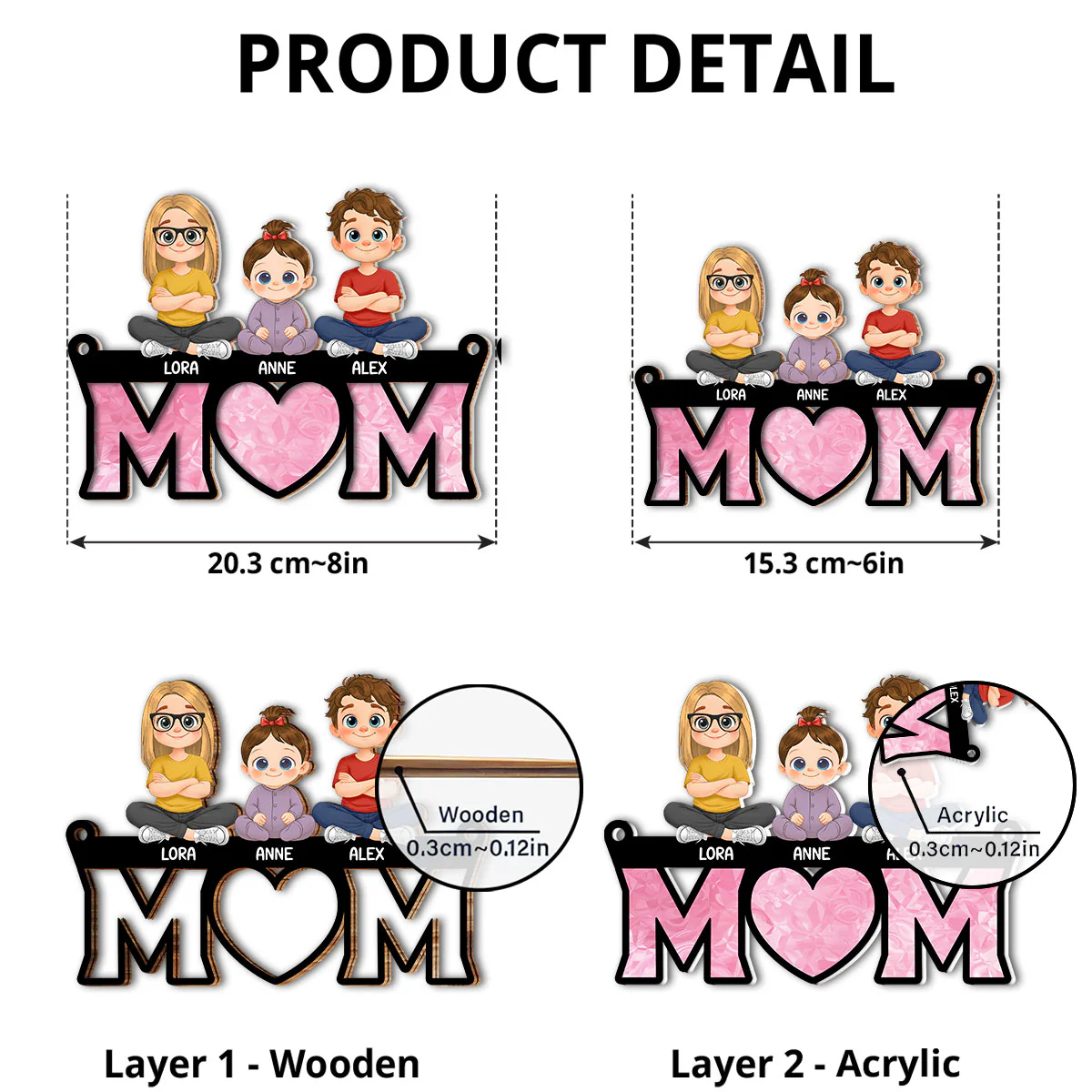 We Love You Mother - Personalized Custom Suncatcher - Image 5