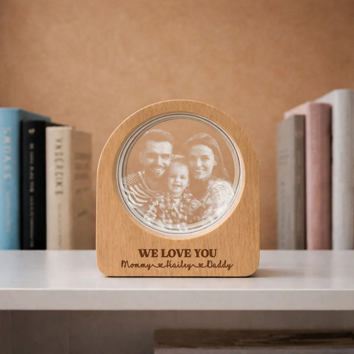 We Love You - Personalized Custom 3D Crystal Photo Portrait LED - Image 2
