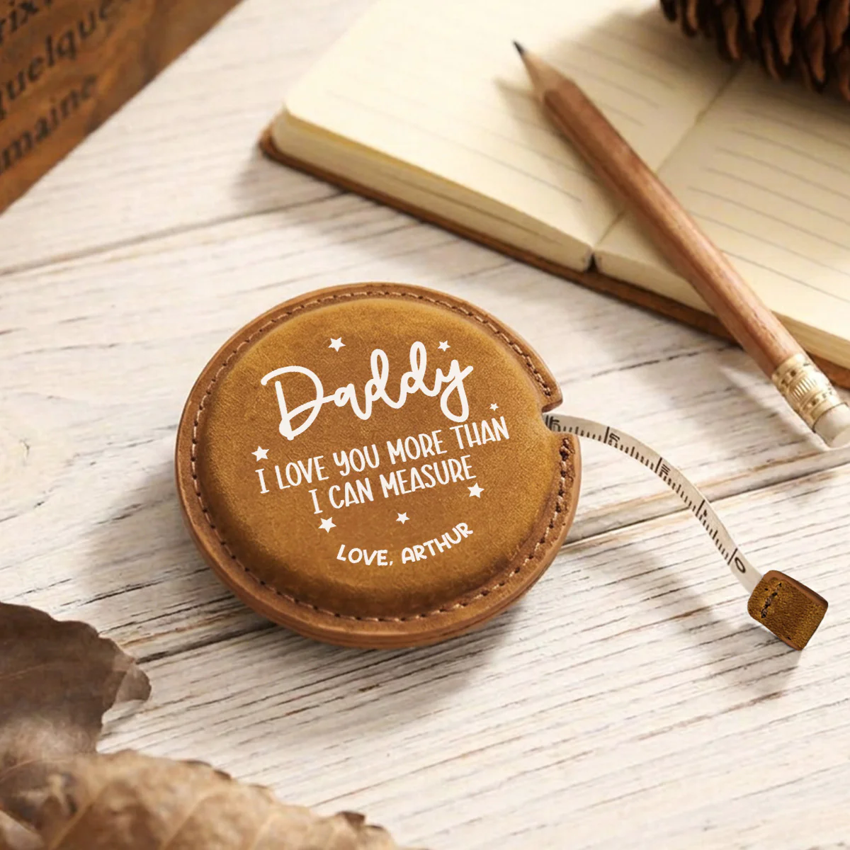 We Love You - Personalized Custom Leather Tape Measure