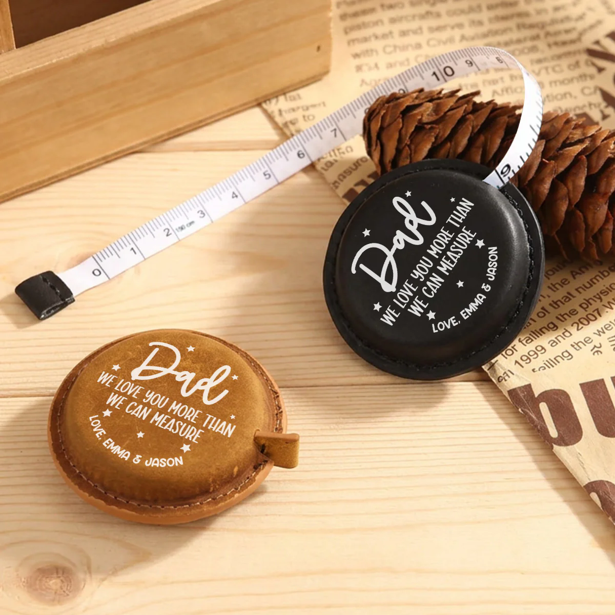 We Love You - Personalized Custom Leather Tape Measure - Image 4