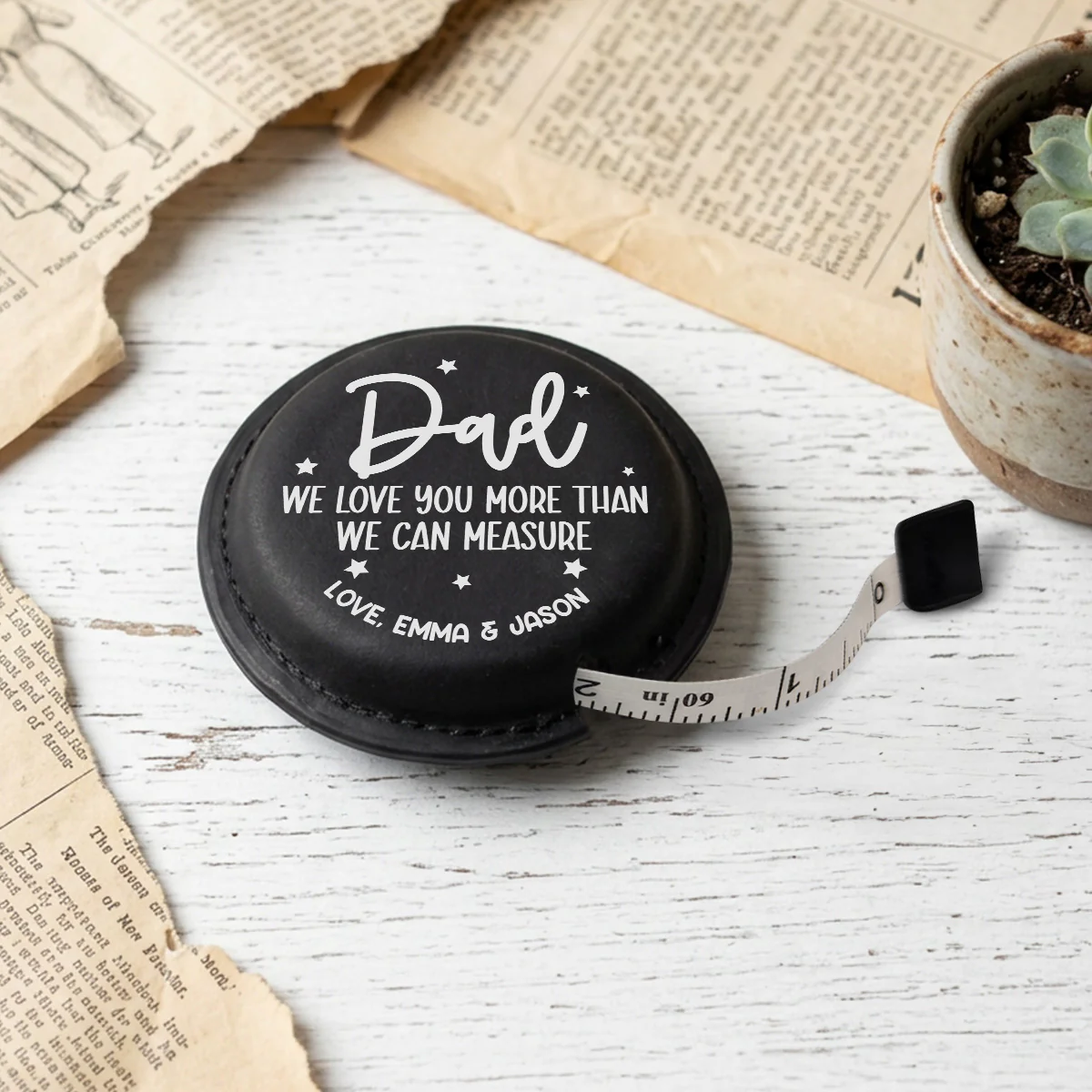 We Love You - Personalized Custom Leather Tape Measure - Image 5