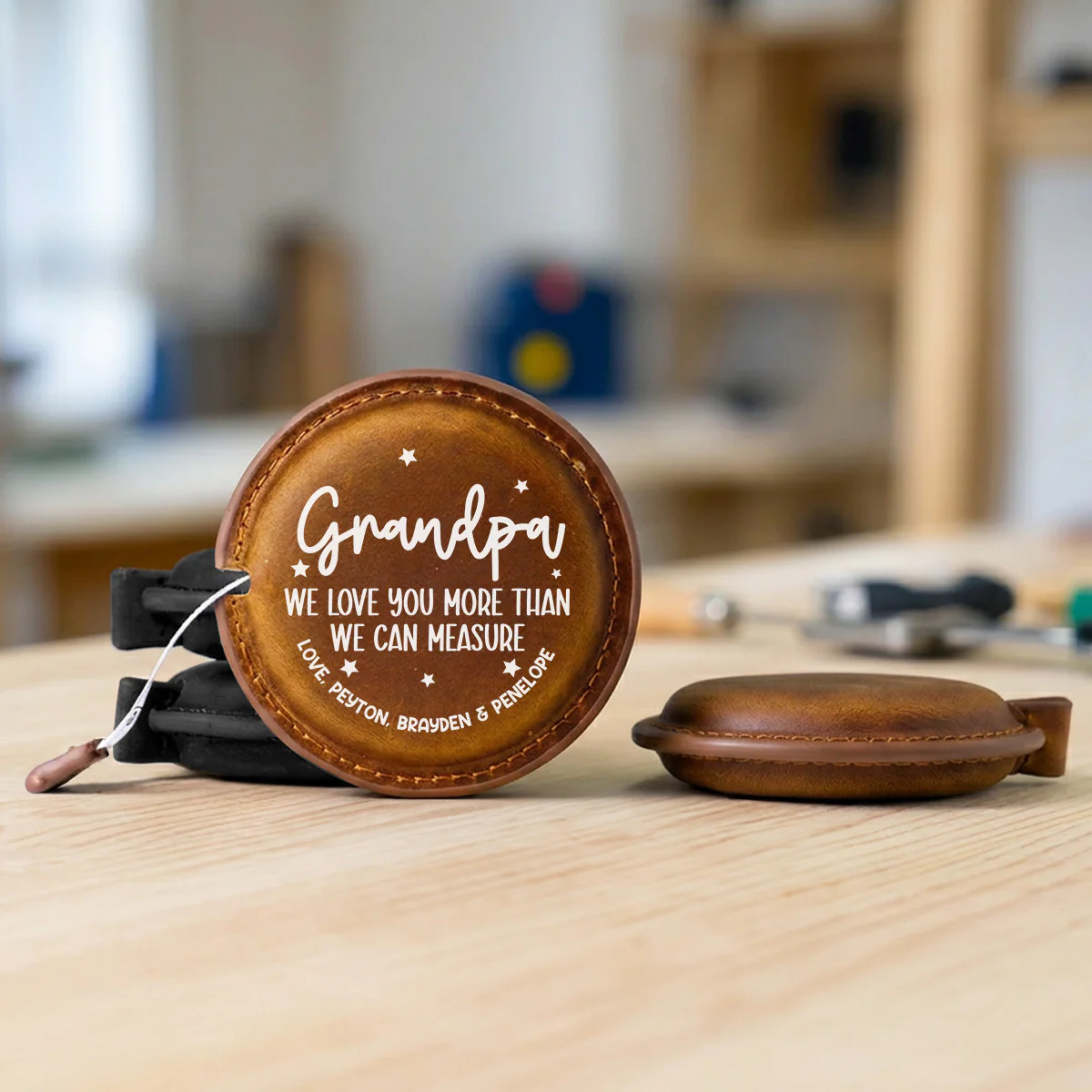 We Love You - Personalized Custom Leather Tape Measure - Image 7