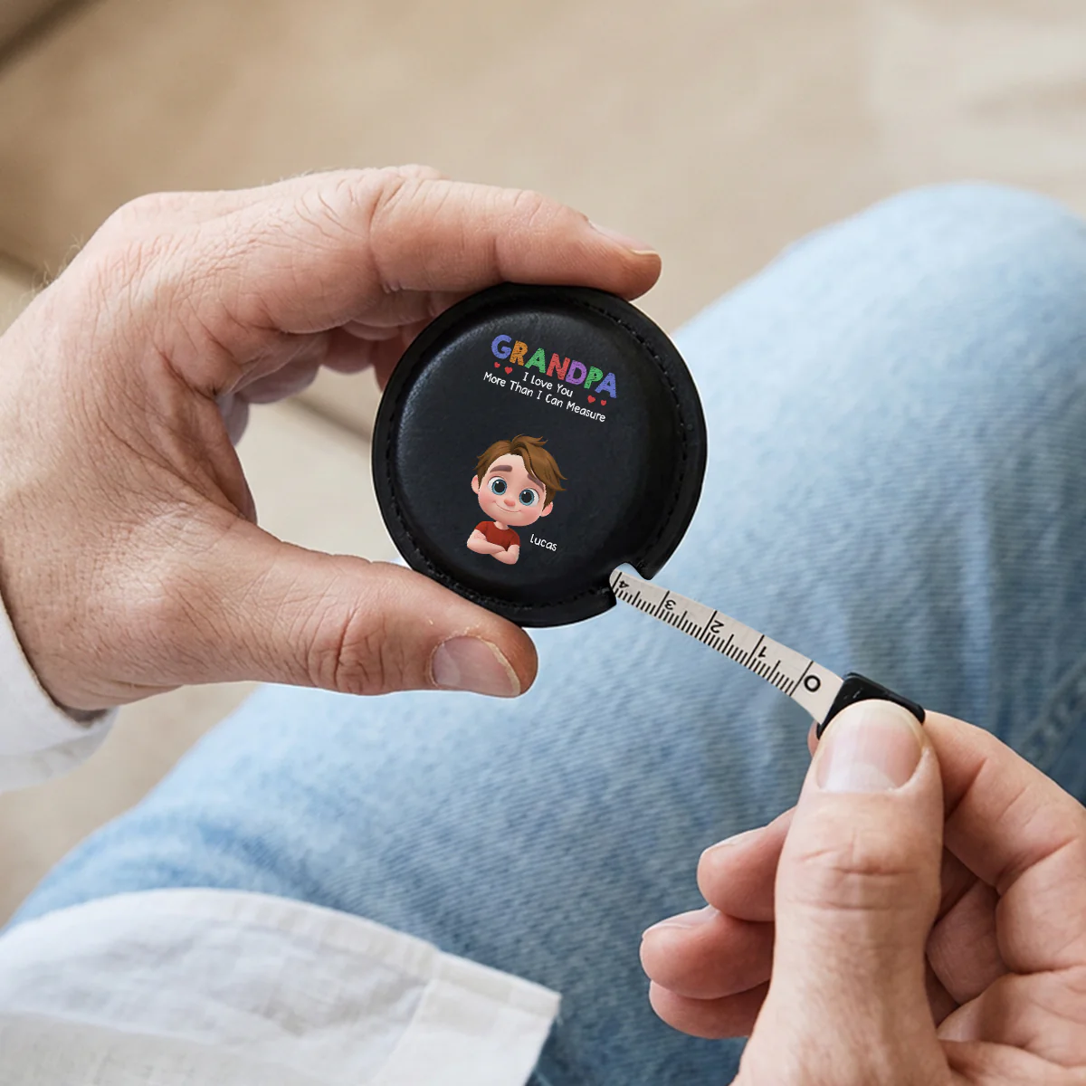 We Love You- Personalized Custom Leather Tape Measure - Image 2