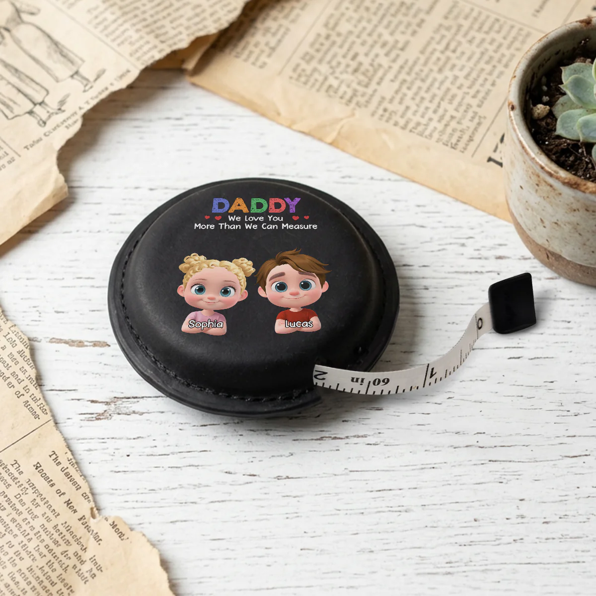 We Love You- Personalized Custom Leather Tape Measure - Image 5