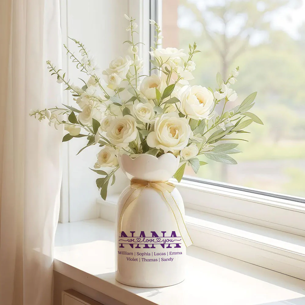 We Love You - Personalized Custom Ribbon Tie Flower Vase - Image 2