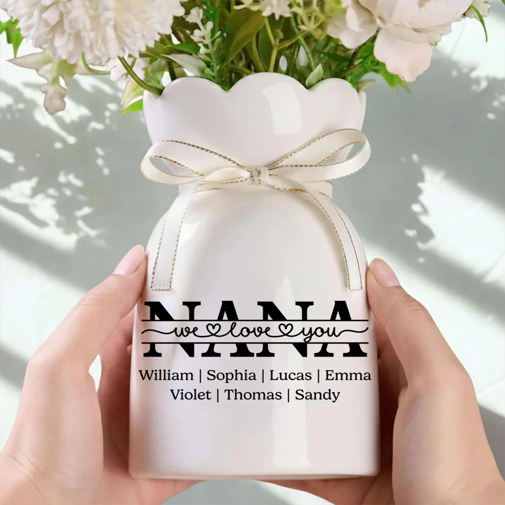 We Love You - Personalized Custom Ribbon Tie Flower Vase - Image 4