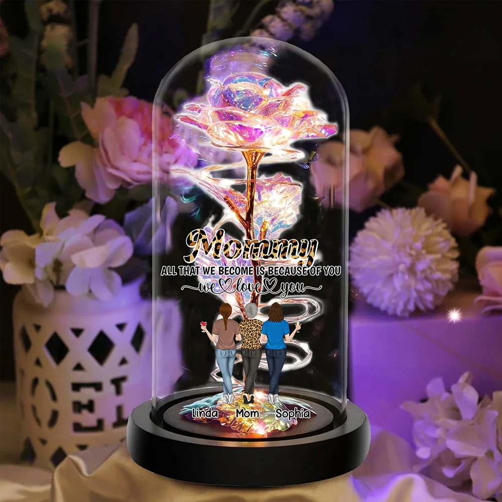 We Love You - Personalized Custom Sparkly Rose - Image 4