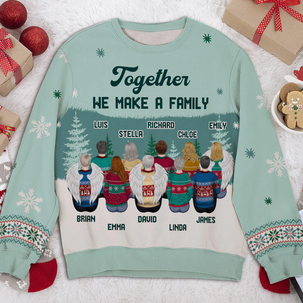We Make A Family - Personalized Custom All-Over-Print Sweatshirt - Image 2