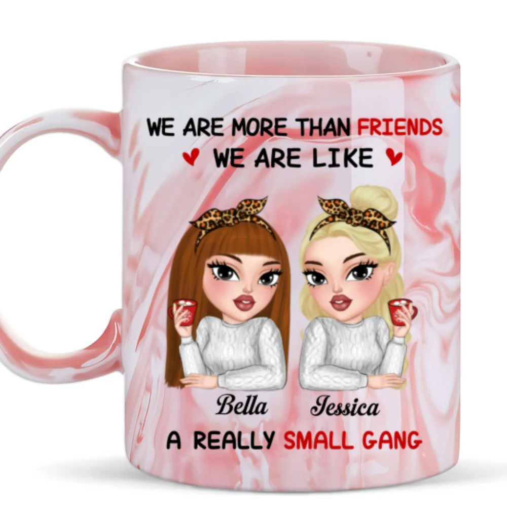 We Make Trouble Look Good - Personalized Custom Pink Marble Mug - Image 6
