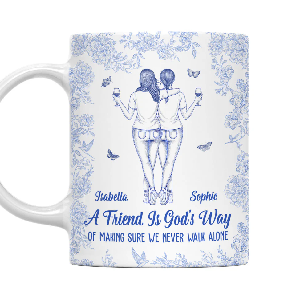We Never Walk Alone Bestie - Personalized Custom Coffee Mug