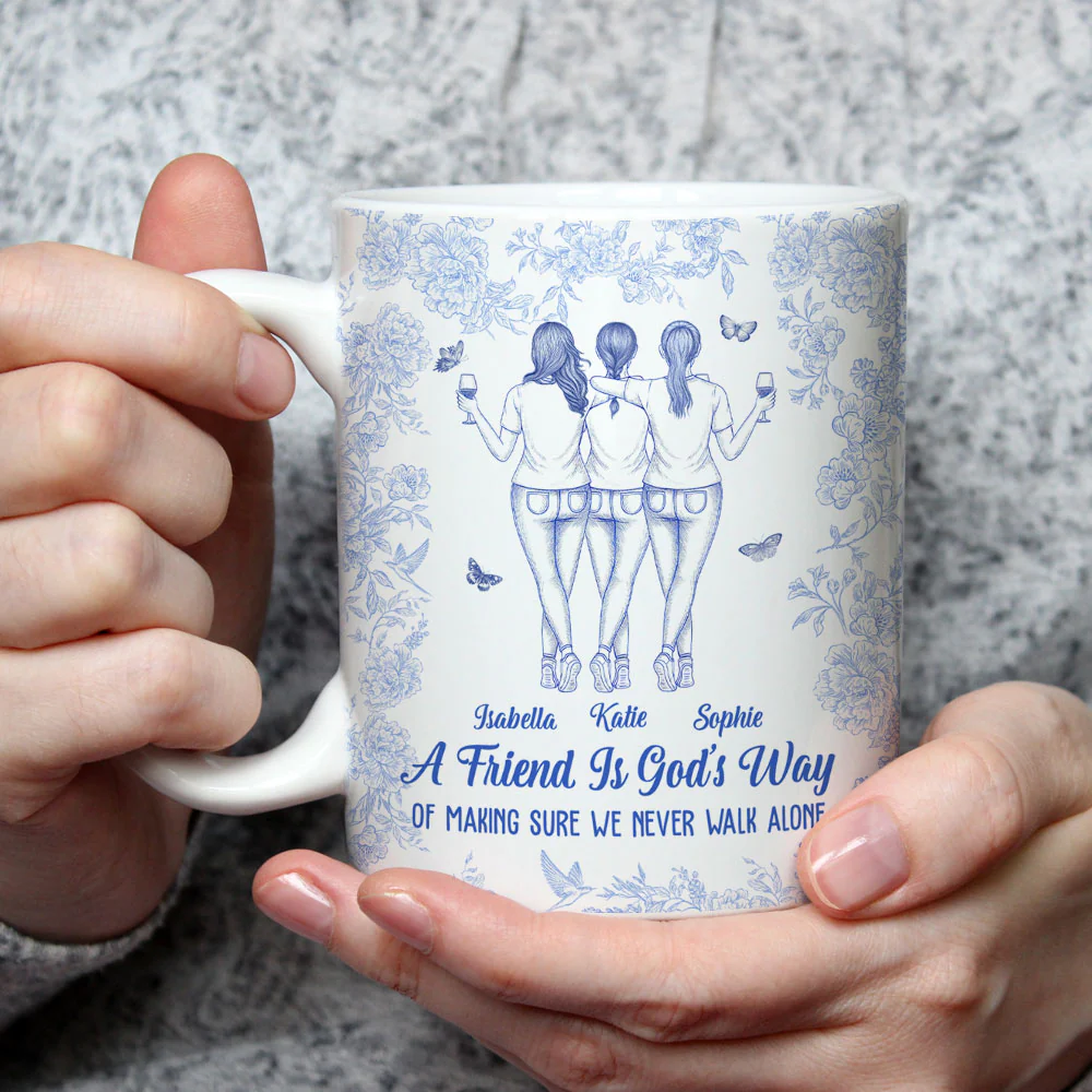 We Never Walk Alone Bestie - Personalized Custom Coffee Mug - Image 3