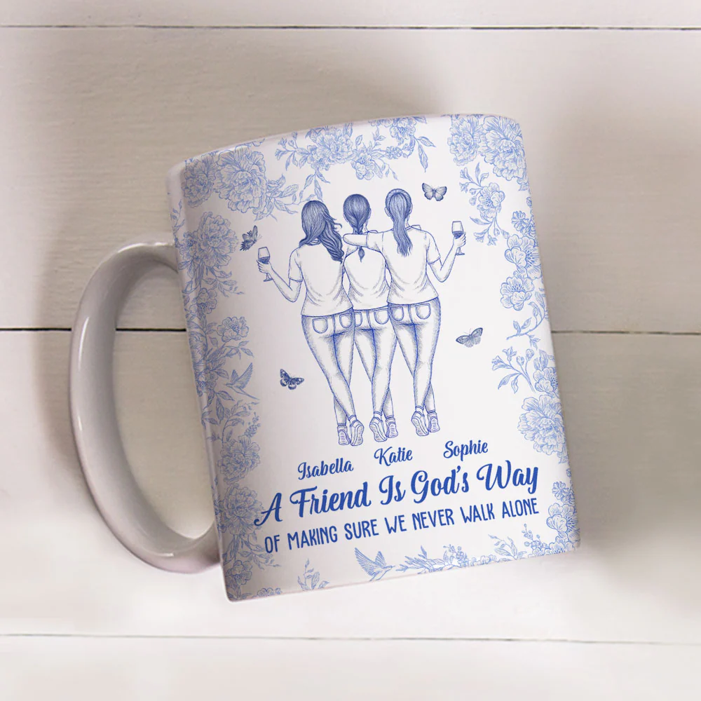 We Never Walk Alone Bestie - Personalized Custom Coffee Mug - Image 4