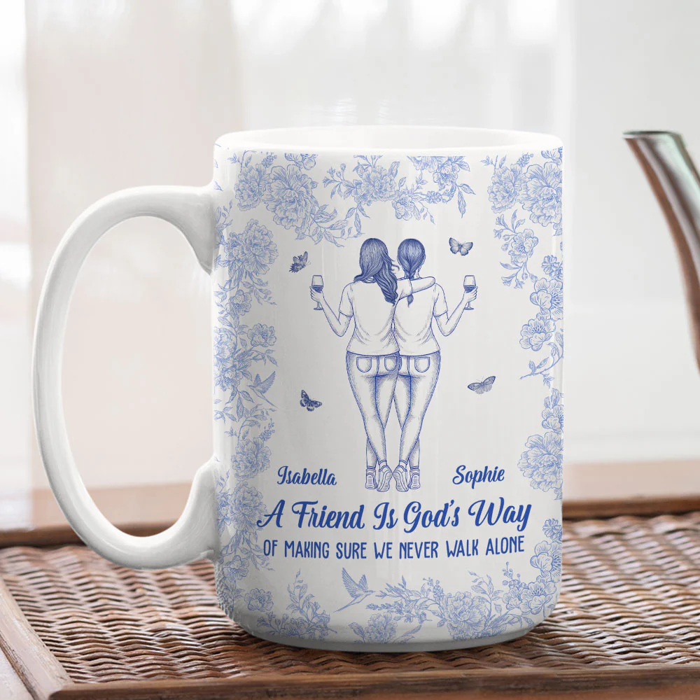 We Never Walk Alone Bestie - Personalized Custom Coffee Mug - Image 6