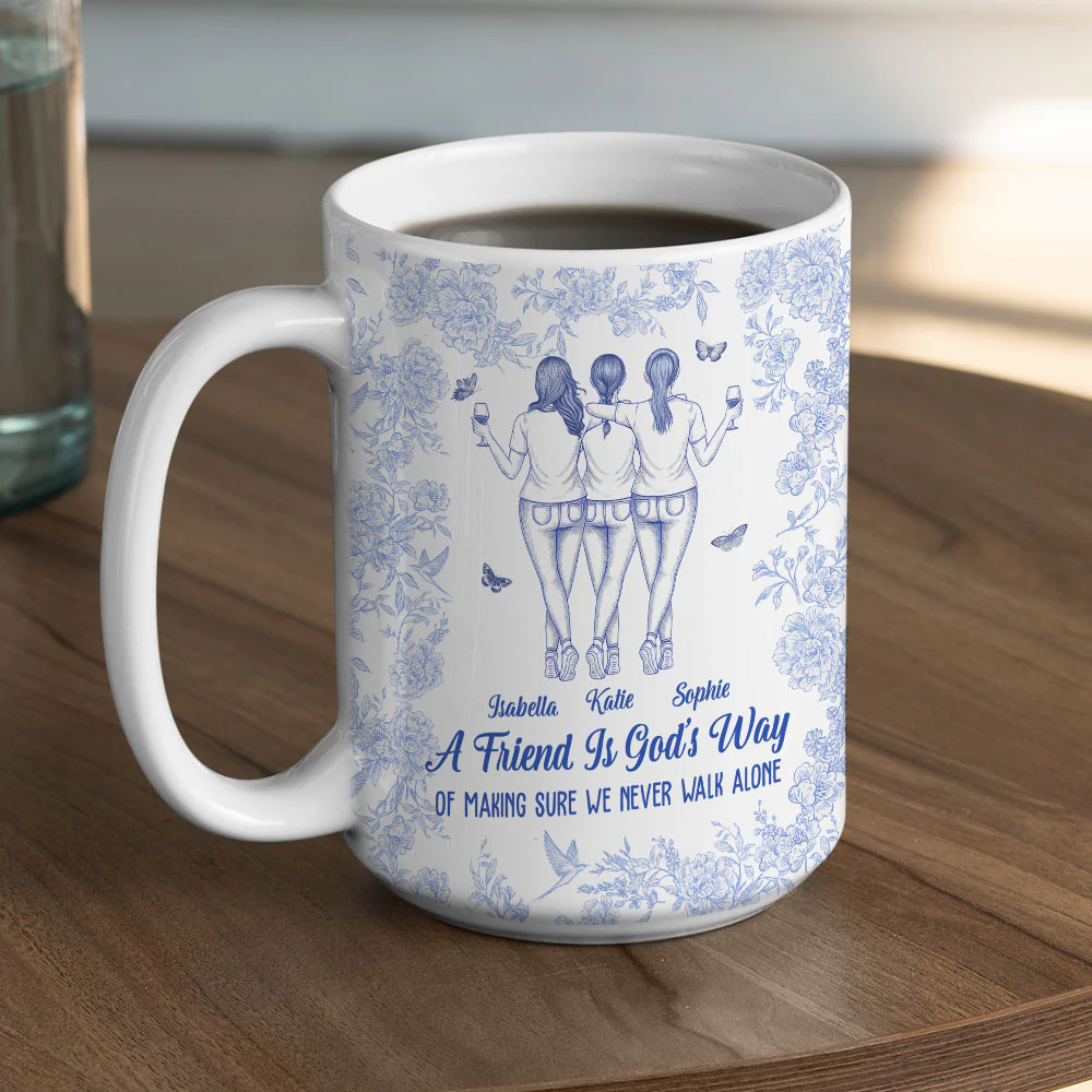 We Never Walk Alone Bestie - Personalized Custom Coffee Mug - Image 7