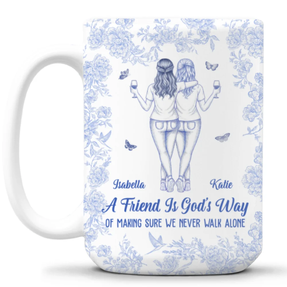 We Never Walk Alone Bestie - Personalized Custom Coffee Mug - Image 9