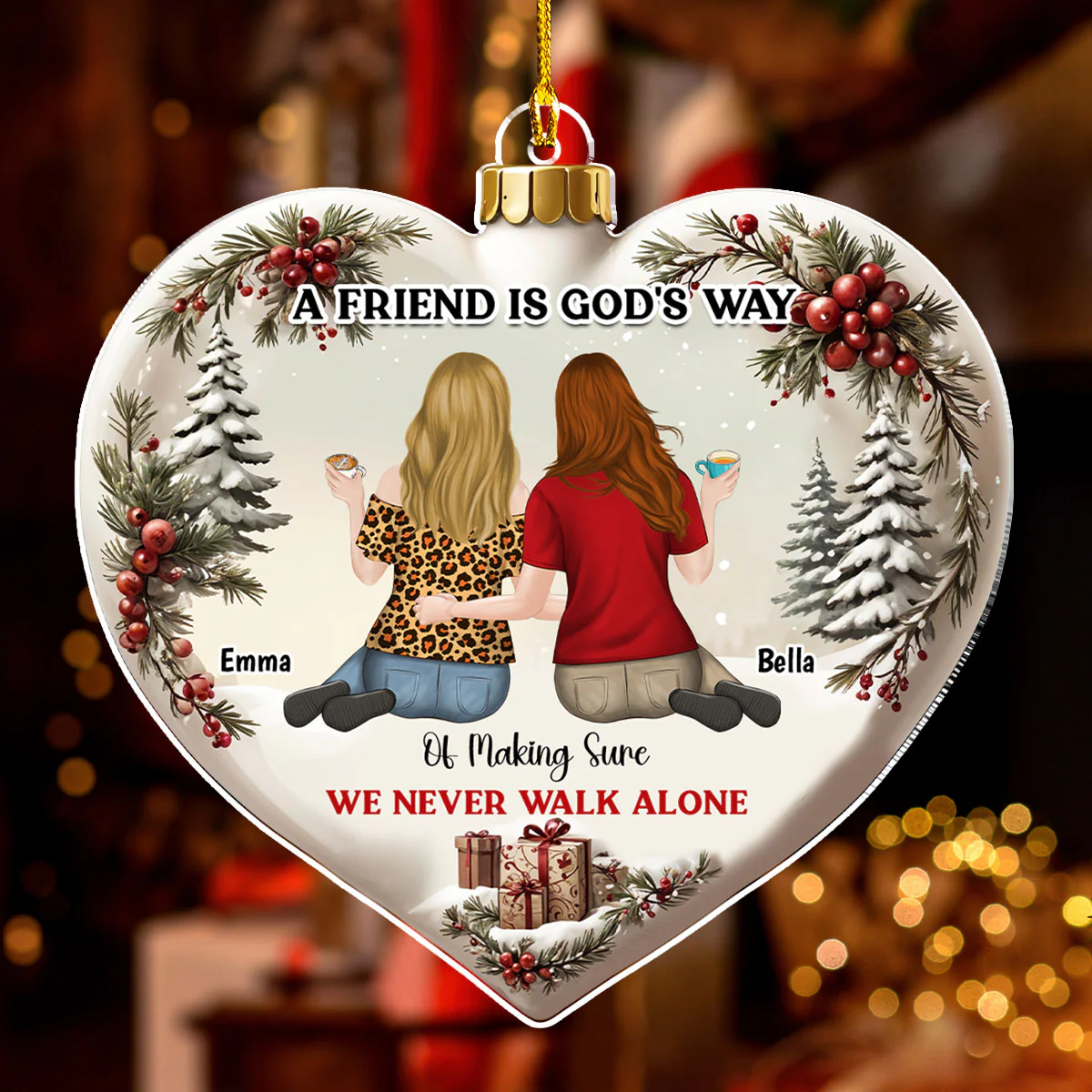 We Never Walk Alone - Personalized Custom Acrylic Ornament - Image 2