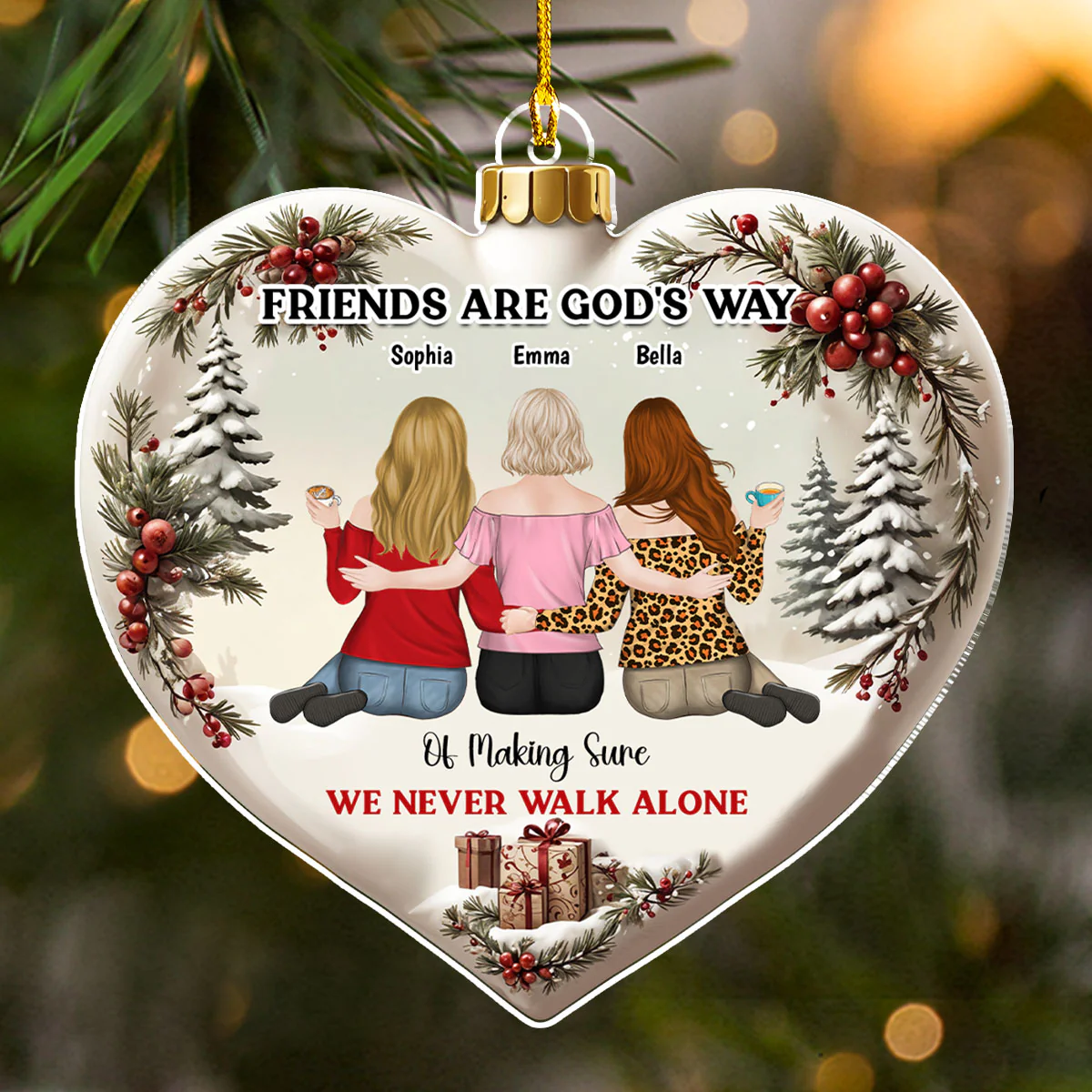We Never Walk Alone - Personalized Custom Acrylic Ornament - Image 4