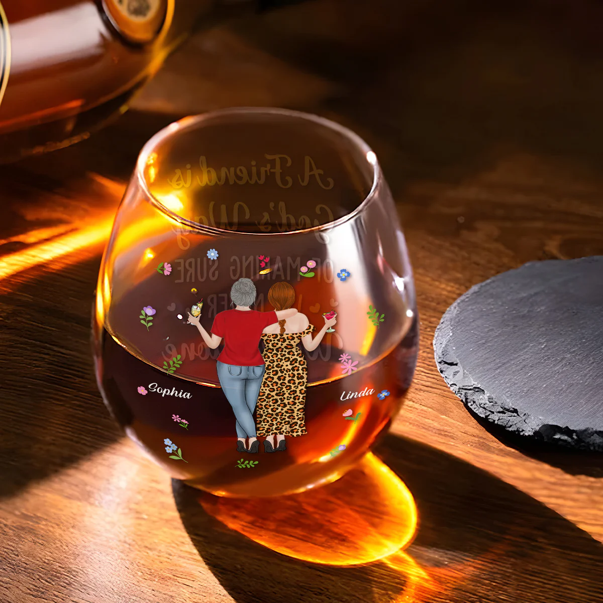 We Never Walk Alone - Personalized Custom Wine Glass - Image 3