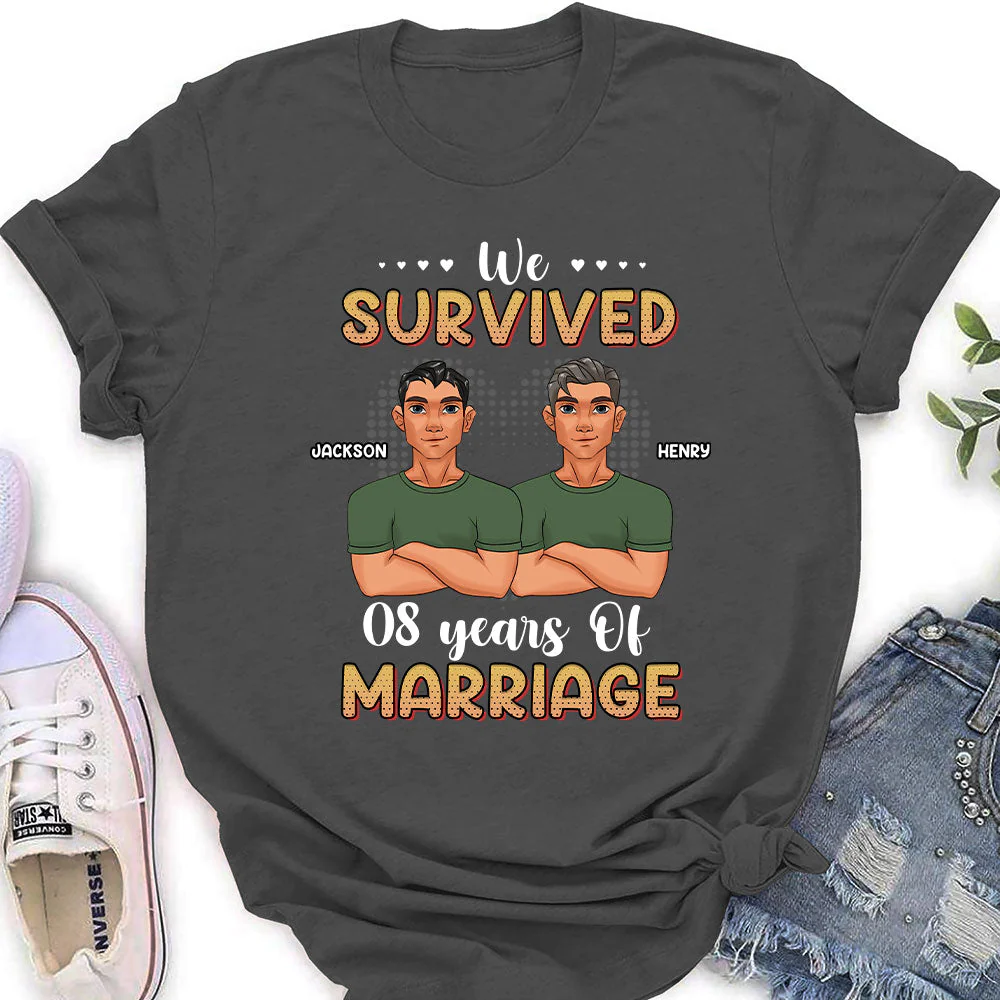 We Survived Years Of Marriage - Personalized Custom Women's T-shirt - Image 4