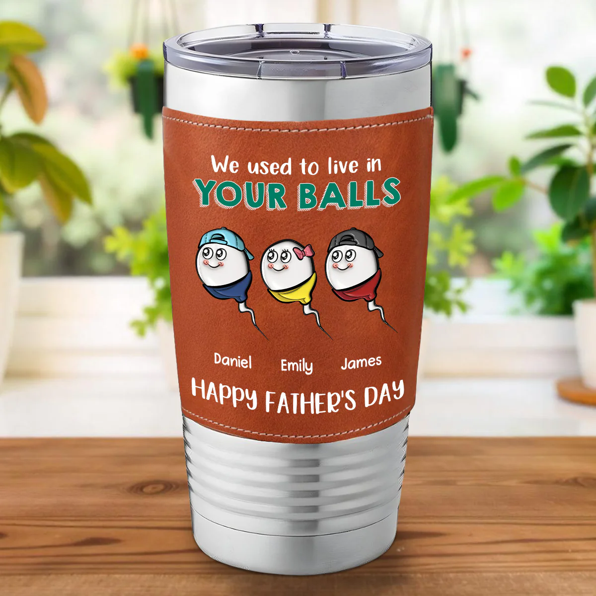 We Used To Live - Personalized Custom Leather Tumbler - Image 6