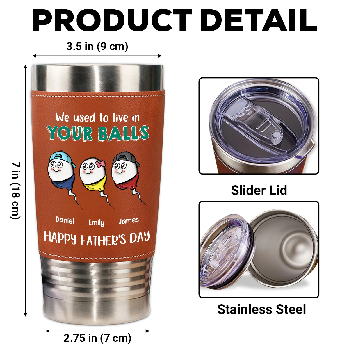 We Used To Live - Personalized Custom Leather Tumbler - Image 7