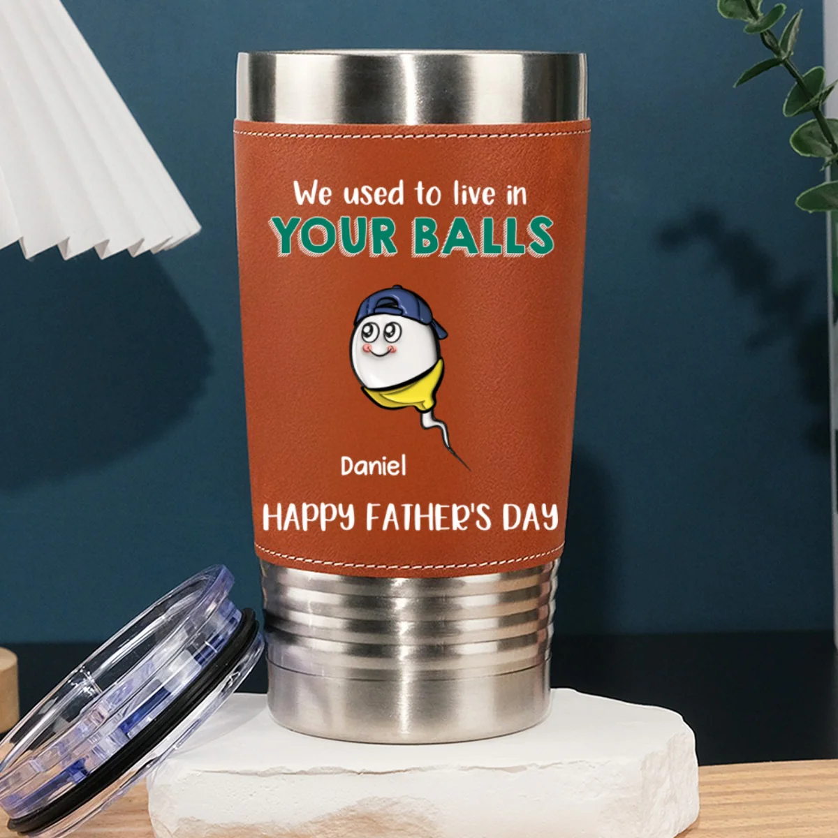 We Used To Live - Personalized Custom Leather Tumbler - Image 8
