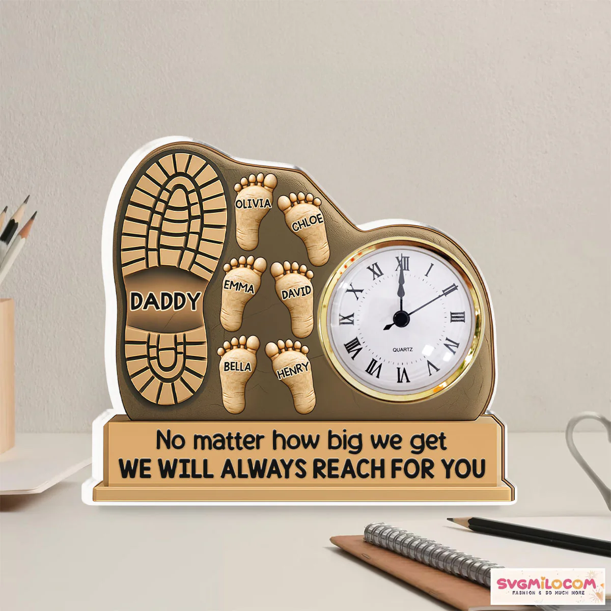 We Will Always Reach For You - Personalized Custom Acrylic Desk Clock Plaque - Image 4