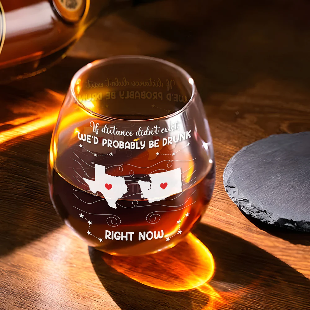 We Would Probably Be Drunk Now - Personalized Custom Wine Glass - Image 3