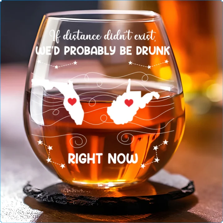 We Would Probably Be Drunk Now - Personalized Custom Wine Glass - Image 6