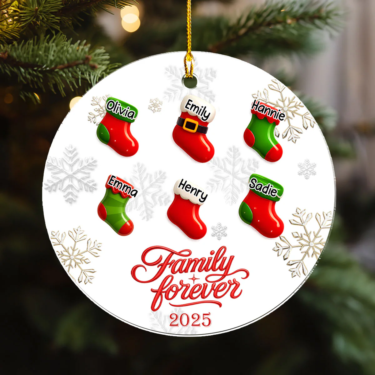 Wearing Socks Together - Personalized Custom 3D Effect Acrylic Ornament - Image 3