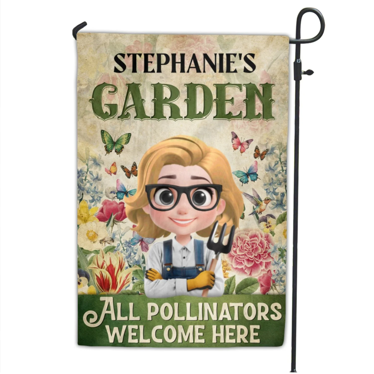 Welcome Here All Pollinators - Personalized Custom Flag - Image 6