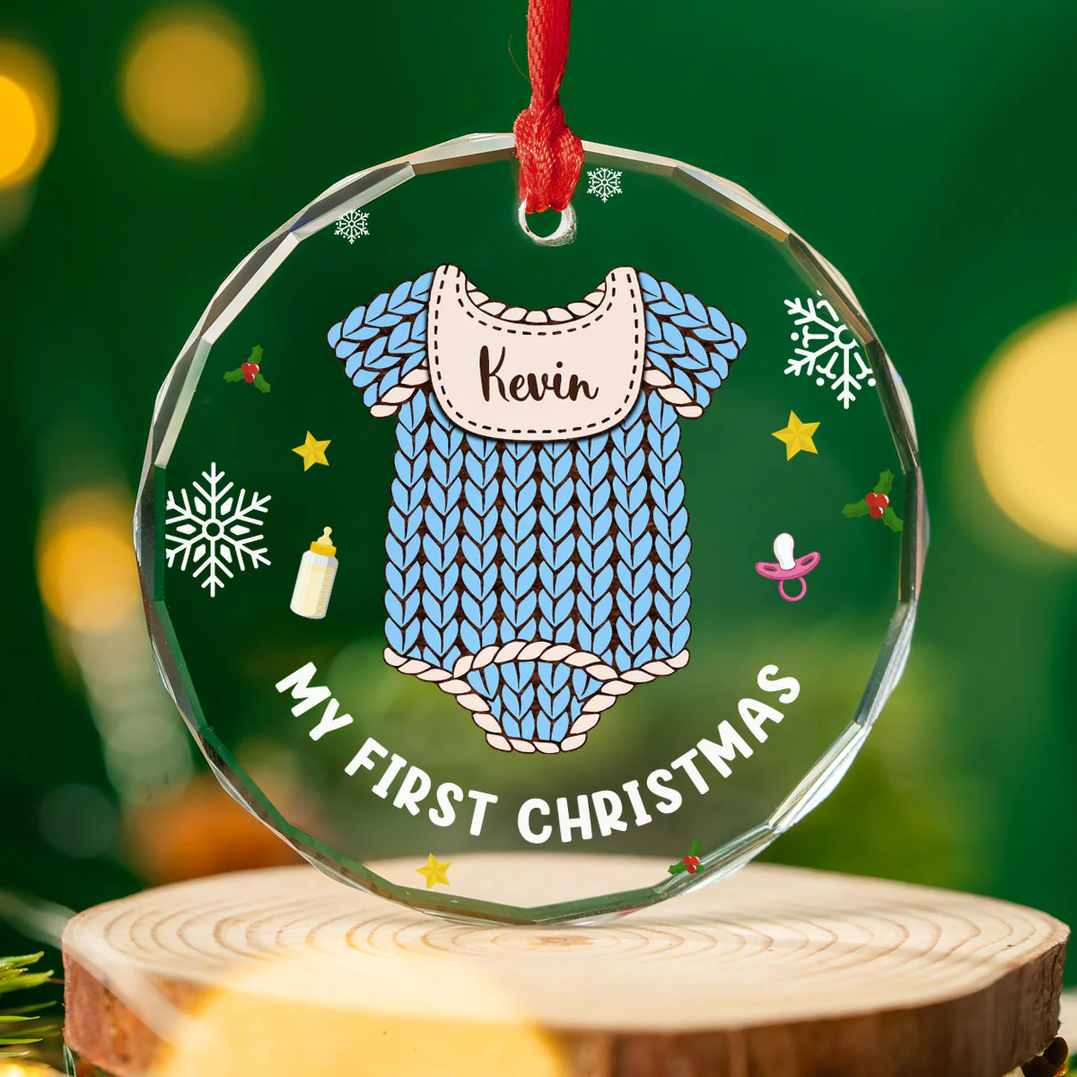 Welcome Our Baby - Personalized Custom Glass Ornament - Image 2